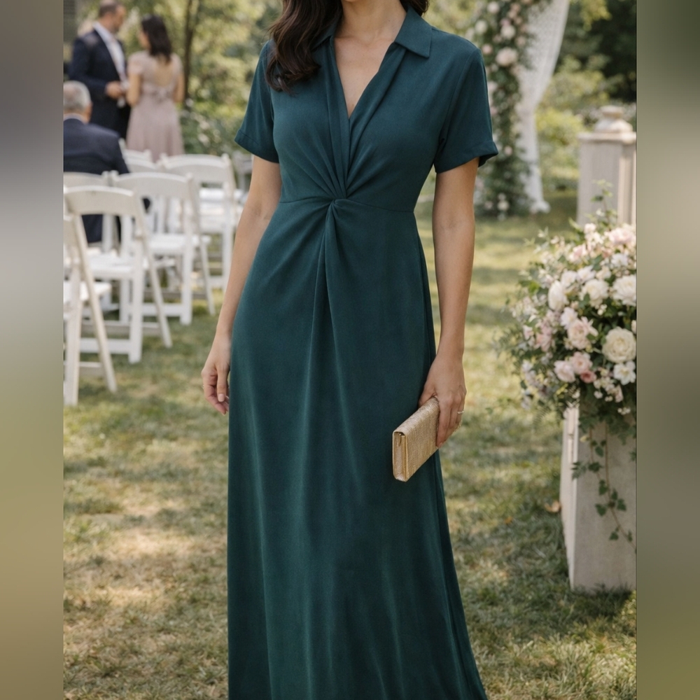 💚 Alfani Twisted Maxi Dress - emerald green